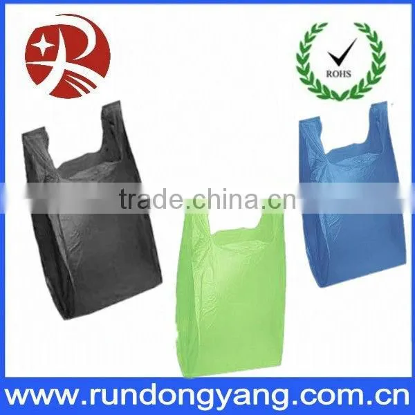 Factory price HDPE plastic t shirt garbage grocery bag