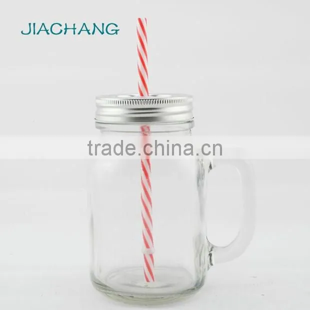 16oz wholesale sodalime glass mango juice mason jar with stainless steel lid
