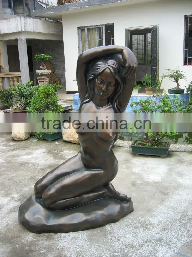 Fiberglass park lady sculpture