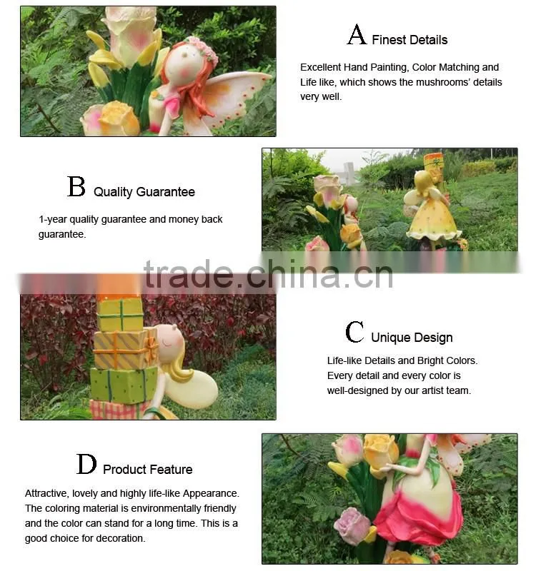 whoelsale cartoon fiberglass christmas garden statue decorations