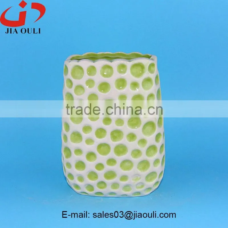 2016 hot sale new home decoration piebald ceramic flower vase