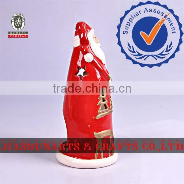 Santa Claus Ceramics Candlestick Decor