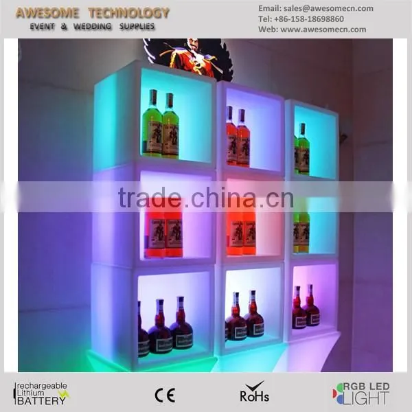 modern design white LED back bar cubbys