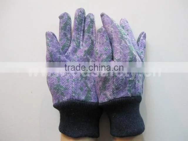 DDSAFETY 2017 Garden Cotton Glove PVC Dots On Plam Safety Working Gloves