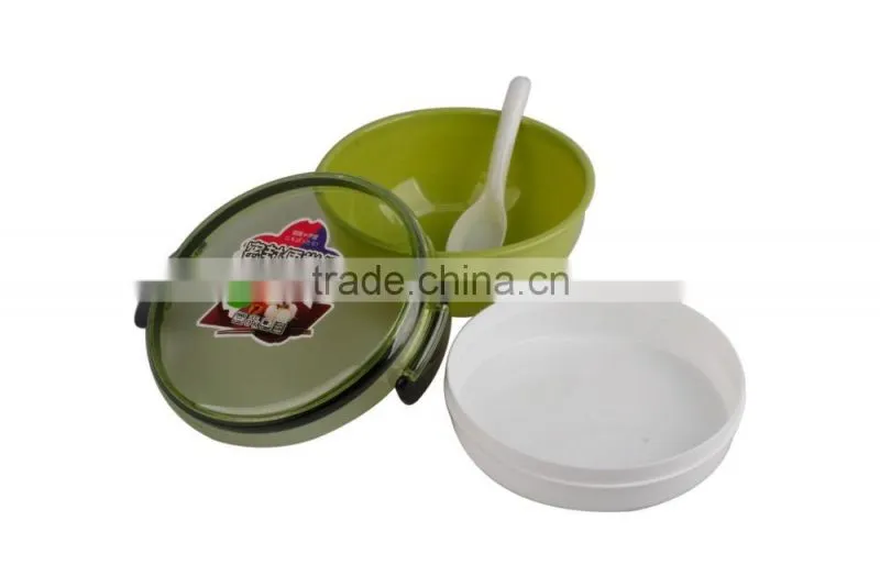 Customized Logo Double Deck PP Plastic Lunch Box With Spoon