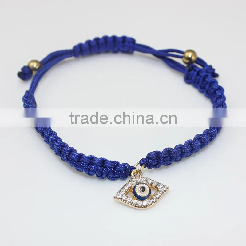 rhinestone evil eye charm macrame bracelet personalized frendship bracelet for promotion gifts
