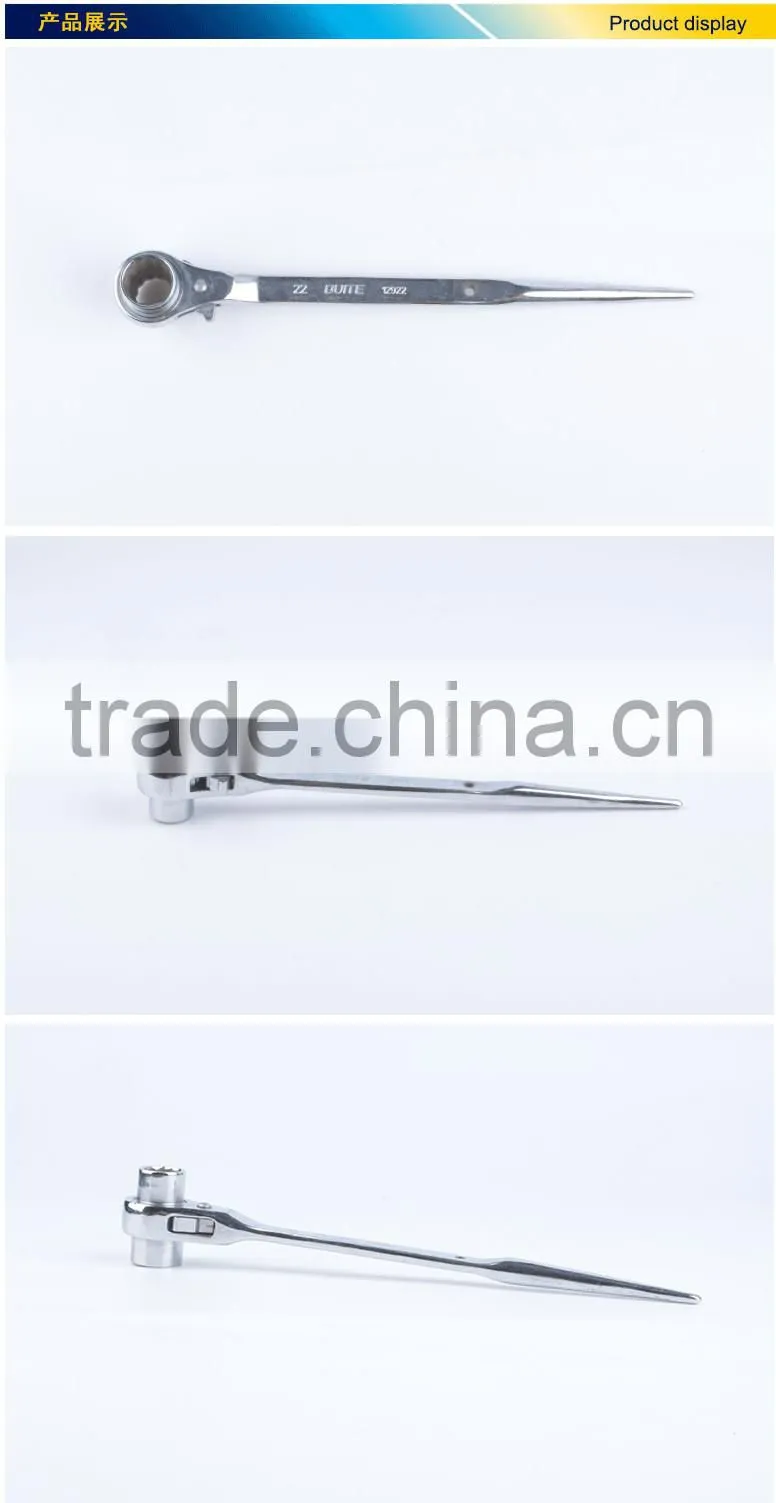 mirror surface pointed tail ratchet wrench,19*22 ratchet wrench,mirror surface ratchet wrench