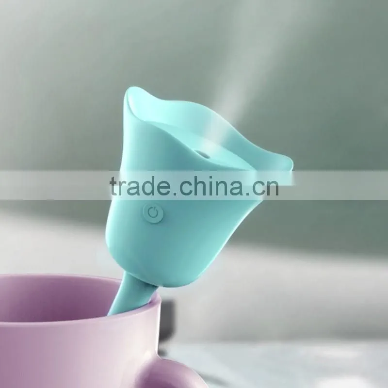 USB Portable Mini Flower Humidifier Rose Tulip Shape Air Diffuser Mist Make