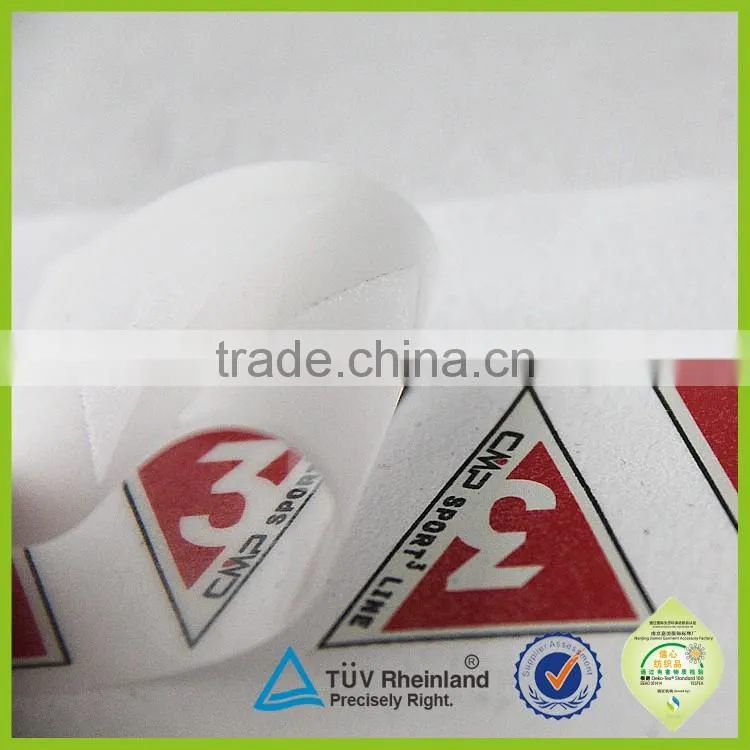 2015 custom garment cute silicone print on fabric labels