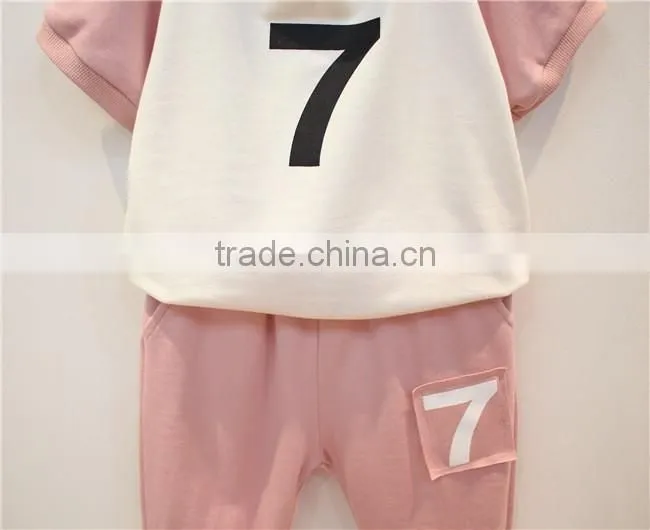 hot sale kids wear,knit t-shirt+pants girls boutique summer outfits children summer clothes set