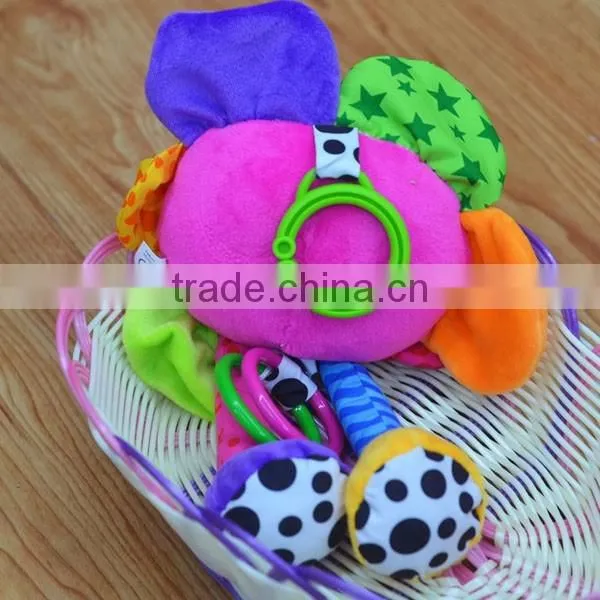 Cute sunflower pulling musical Plush toys baby educational stuffed & plush toy baby bed hanging toys