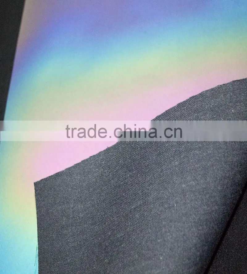Top quality rainbow color PU reflective leather silver raw material for shoes