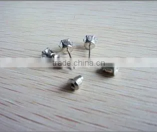 wholesale and classic stainless steel ear pin with clear Zircon