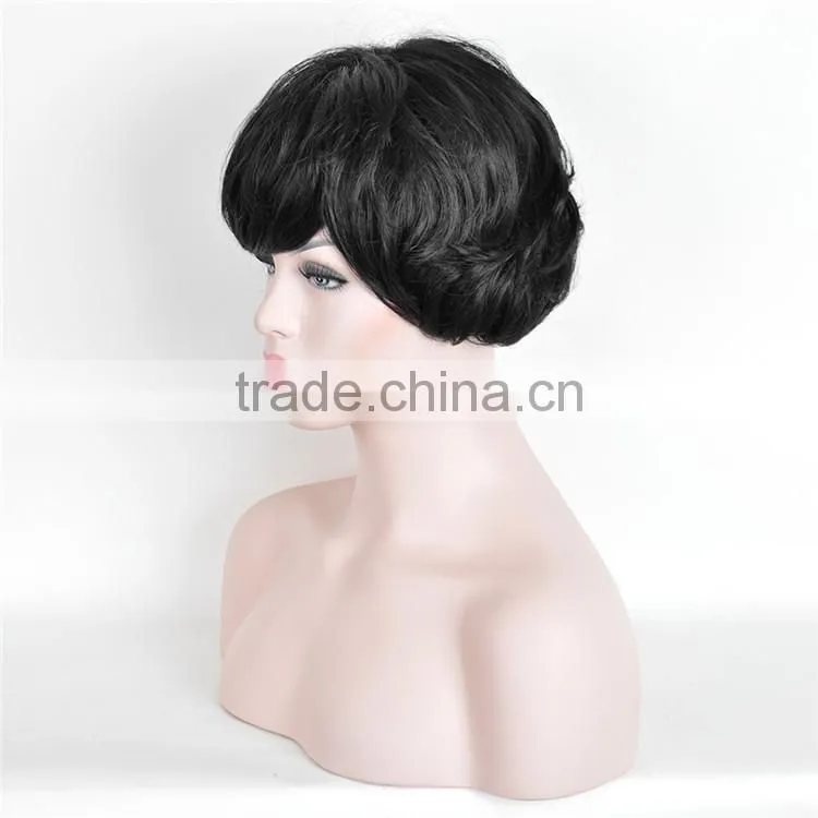 Wholesale Girls Short Black Cosplay Wigs