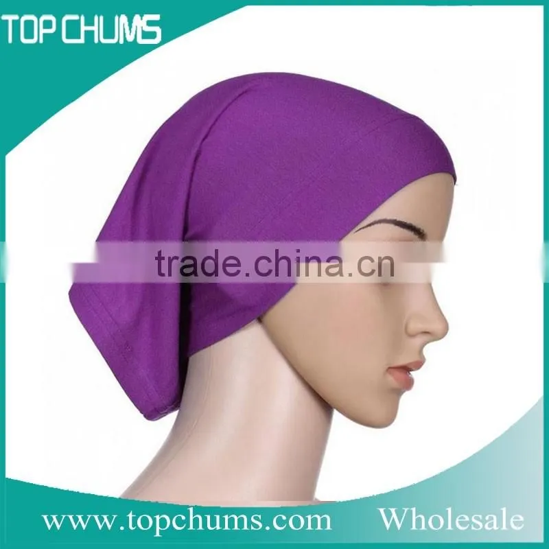 Popular series cheap women plain cap hijab scarf dubai
