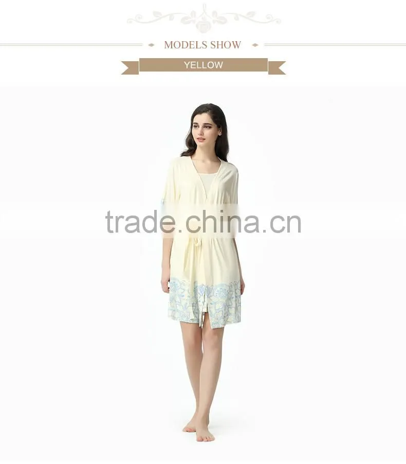 China supplier quality Qianxiu two pieces hot printed ladies deft design night wear