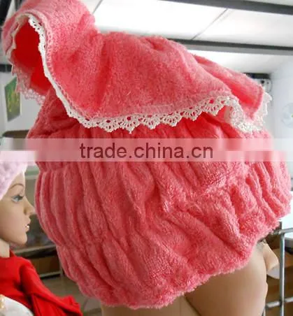 Bamboo fiber hair towel / hair drying bath towels