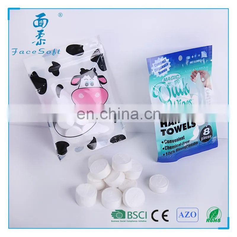 New product cheap Compressed napkins Facial wet coin towel Magic towel tablet