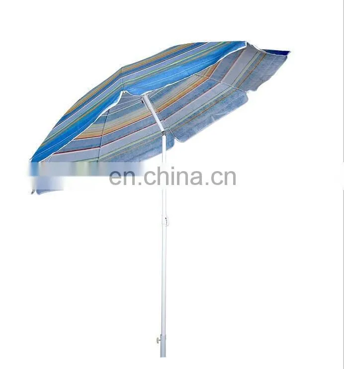 Printing Striped Outdoor Beach Umbrella Garden Tilt Parasol