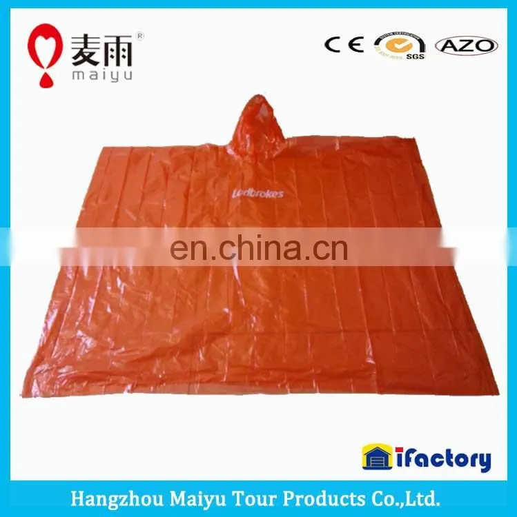 Maiyu PE one time use raincoat for promotional gift