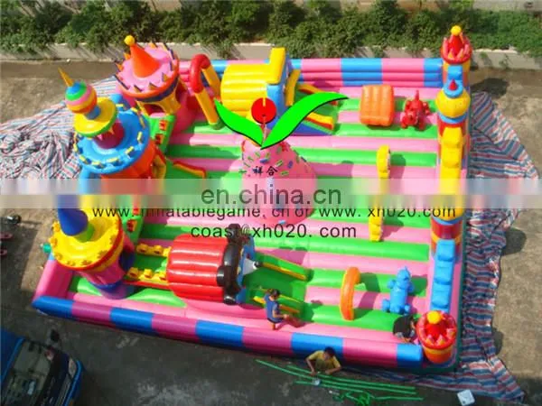 Giant amusement park outdoor fun city inflatable 10x8m