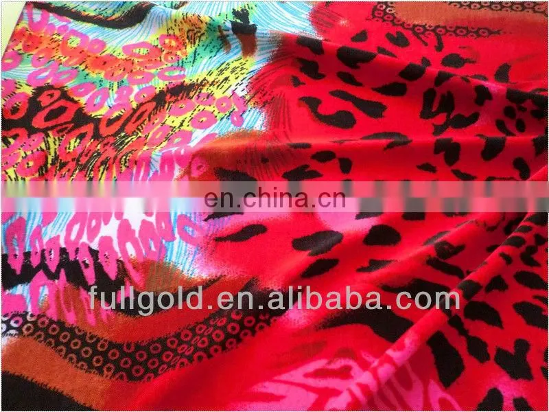Knitted Digital Animal Print 100% Polyester FDY Jersey Fabric Four Ways Stretch Fabric For Dress
