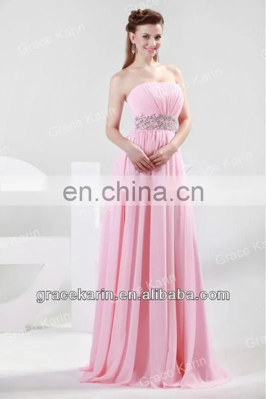 Grace Karin Strapless Elegant Chiffon Evening Dresses Long CL4423