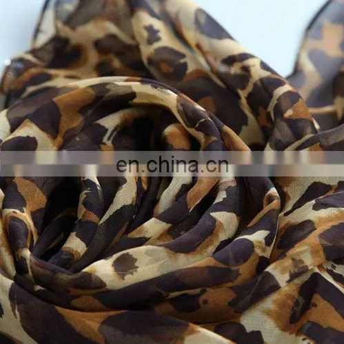 Fashion panther printed pure silk scarf