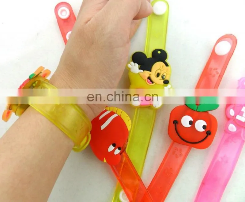 wholesale colorful lovely soft pvc custom led flashing bracelet