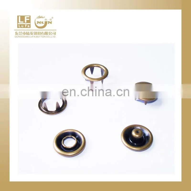 variety sizes of ring prong snap button