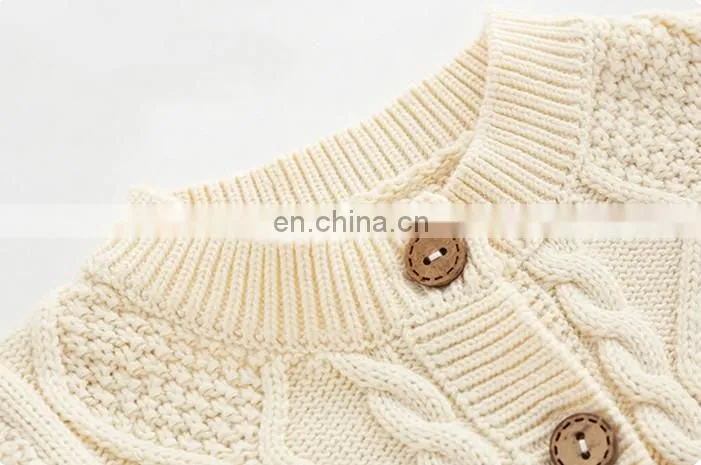 Long sleeve cotton jumpsuit plain color knit baby rompers