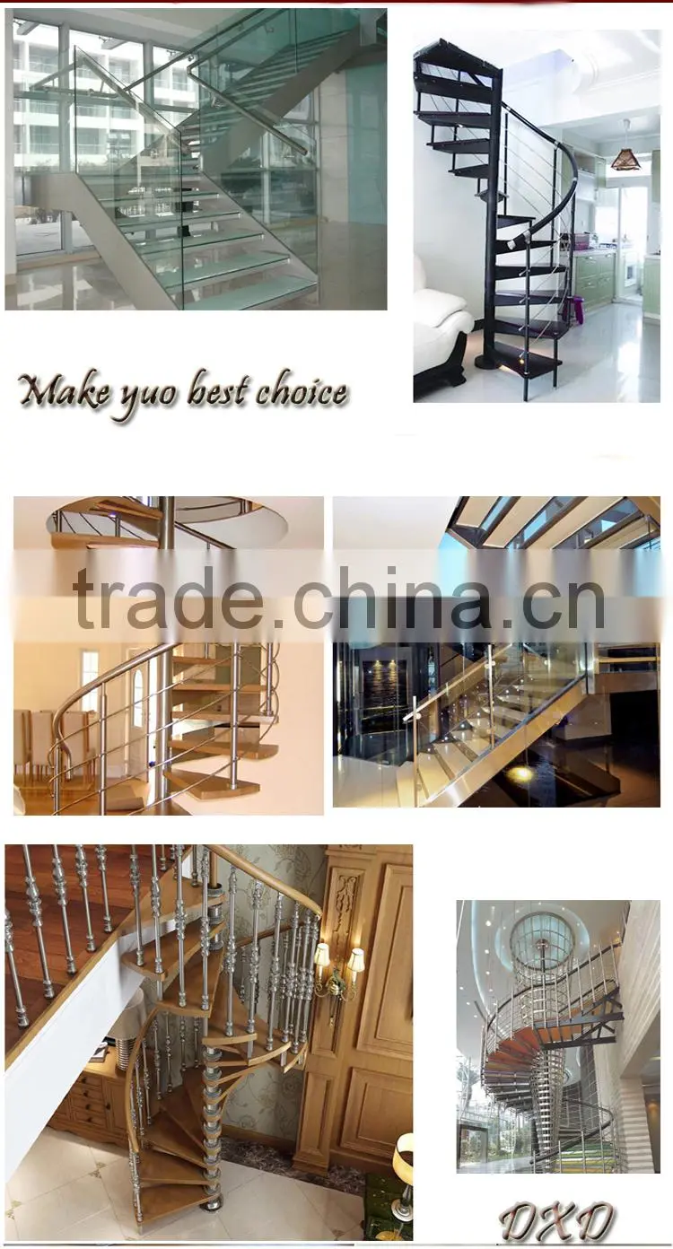Modern Stainless railing with wood tread stairs