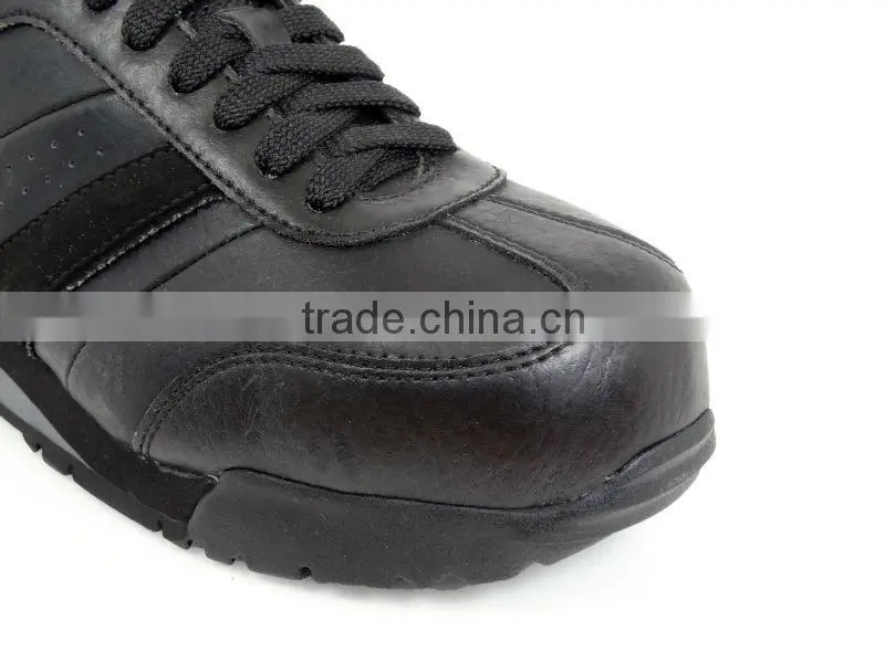 Black Leather Steel or Aluminum toe Anti shock Safety Shoe for women