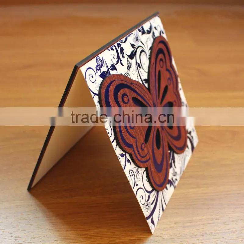 2016 New Fashion Design Customized Blue Invitation Wedding Cards