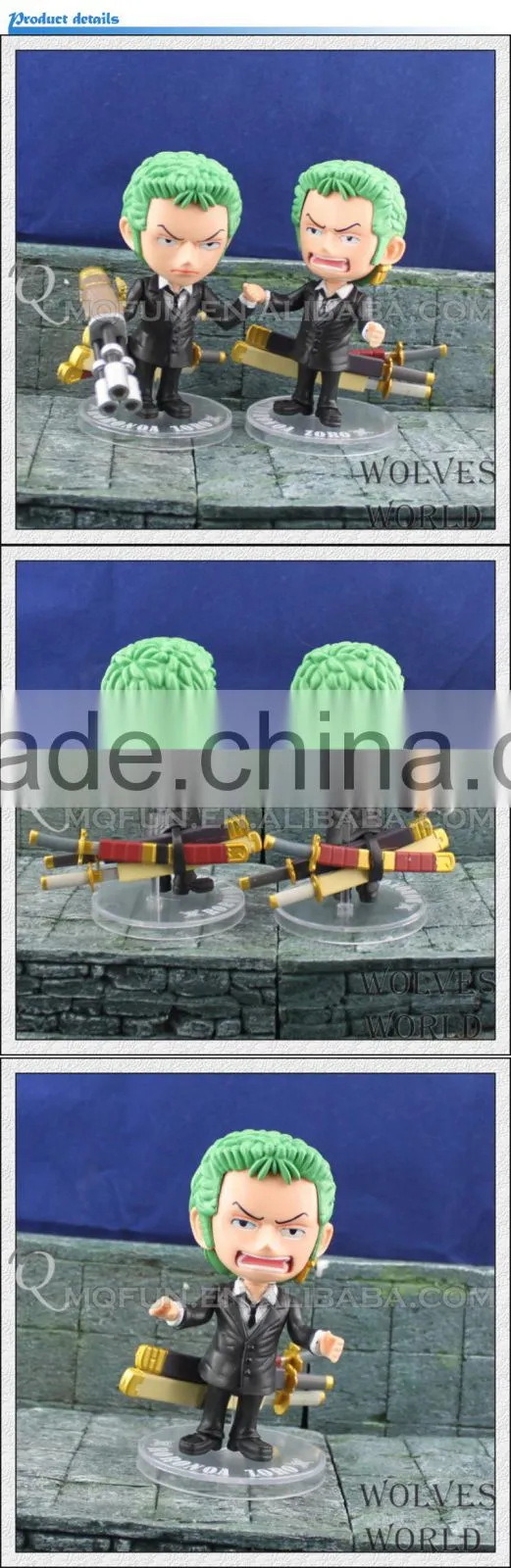 MINI QUTE 11 cm 2 styles japanese anime one piece action figure zoro Solon with mortar & sword brinquedos boys NO.MQ 096