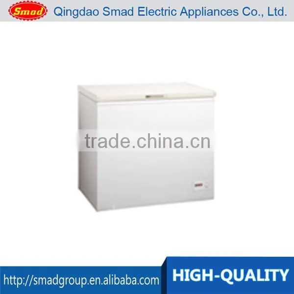 Chest style refrigerator with top open foamed door Deep horizontal Freezer