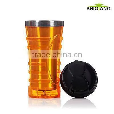 450ml stainless steel leakproof thermal mug with plastic cover