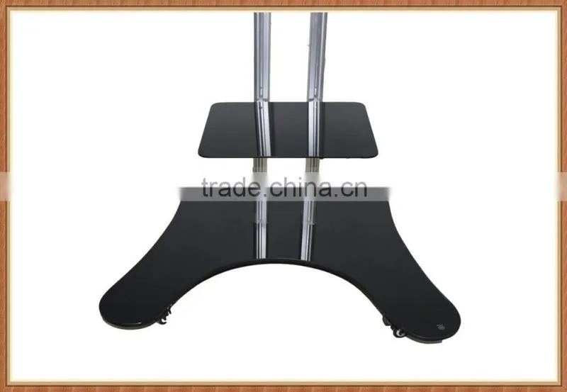 Modern adjustable LED LCD plasma tv cart with wheels for office video conference