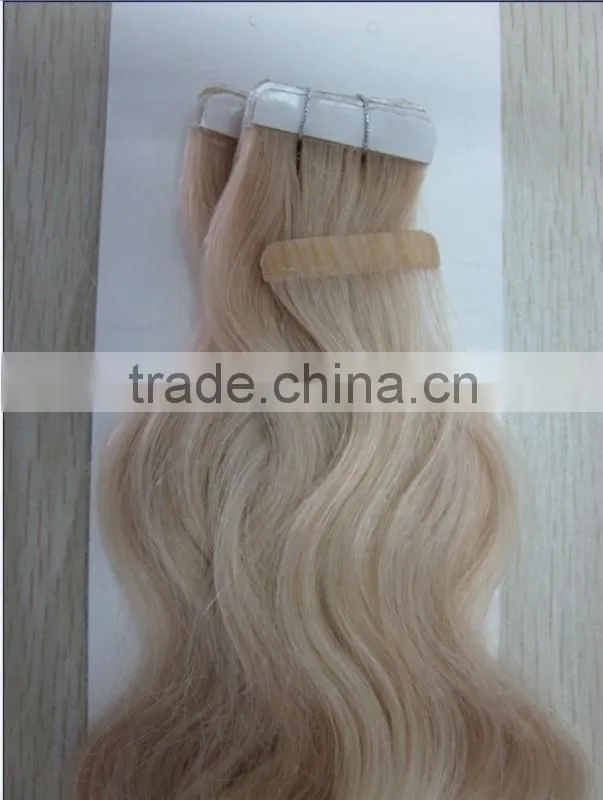 18" remy straight skin hair tape hair extensions tape weft PU weaving remy human hair pu skin weft