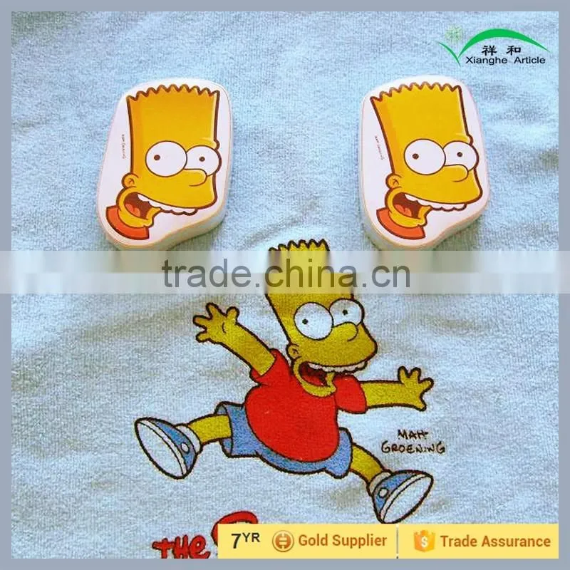 Simpson Velour Silk Screen Print Compressed Towel for Sale gift