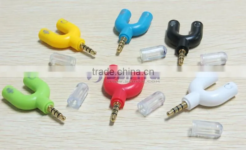 Earphone Headphone Jack Ear Cup Splitter Adaptor Music Share Set