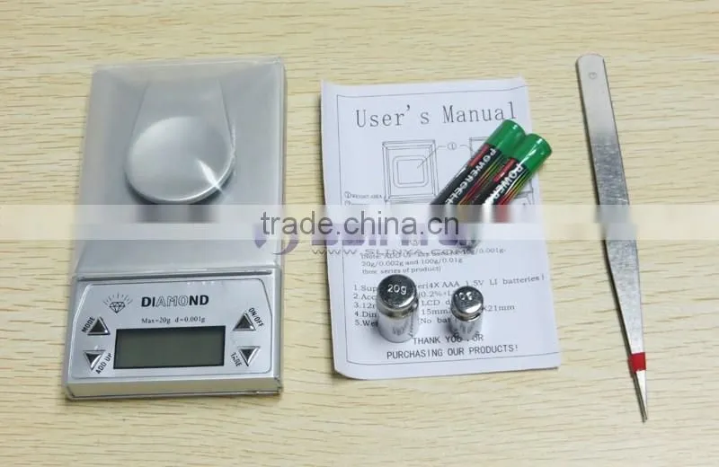 10g to 50g Capacity 0.001g/0.005ct Division Gold/Silver/Diamond Digital Jewelry Scale