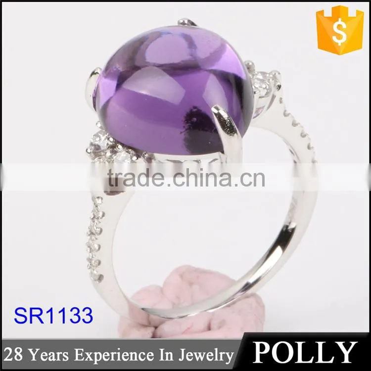 OEM solid lapis prong set center 18k white gold 750 ring jewelry