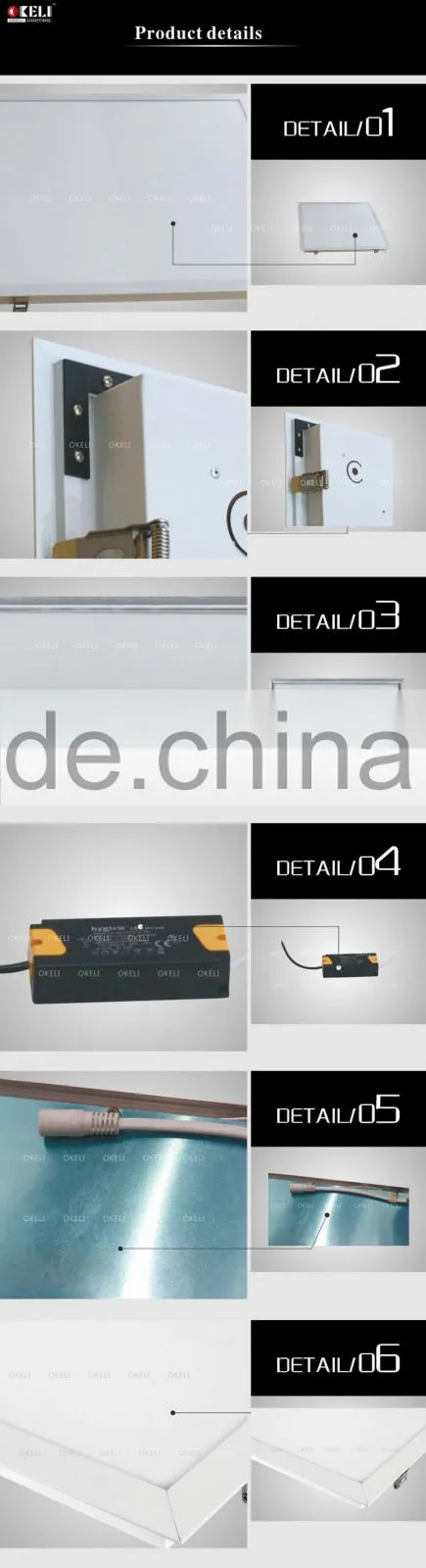 ultra thin 300x300 300x600 1200x300 led panel light with smd 2835 sanan chip