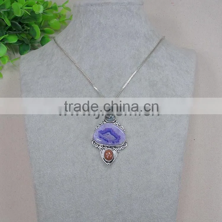 2015 Free Shape Amethyst Druzy Pendant Agate Slice Pendant Wholesale Agate Druzy Pendants