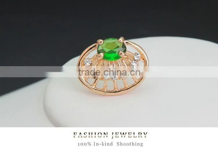 Top Hot Sale Women 18k Gold Plated Jewelry Sets Beautiful Luck Green Trendy Necklace Bracelet Earrings Ring Good Jewelry
