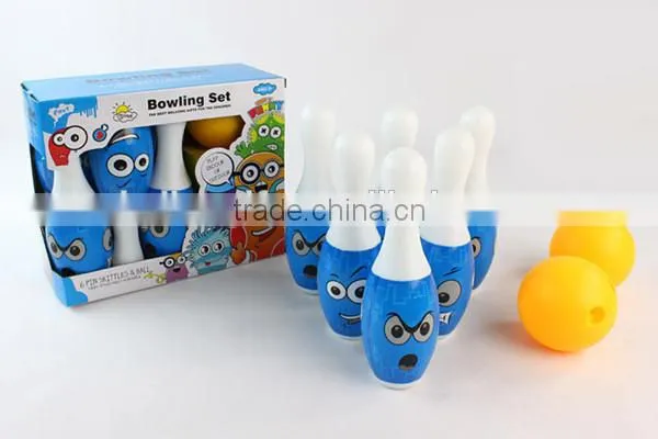 22cm Smile face bowling set sport toy for kids with 6 bottles and 1 ball