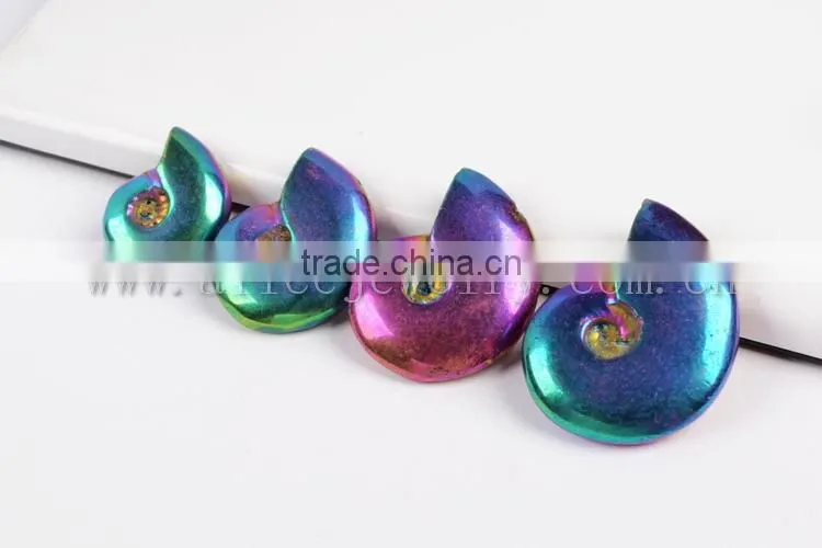 Top selling products natural rare ammonite fossils cabochon pendant charm