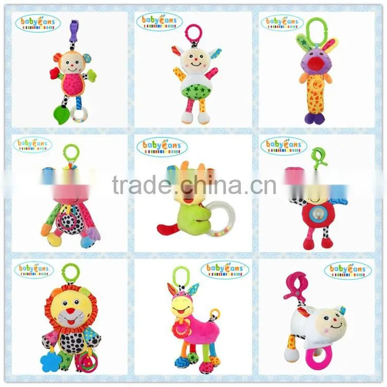 Babyfans Monkey shape soft Plush Stuffed Music Shaking bed Hanging Baby Toys