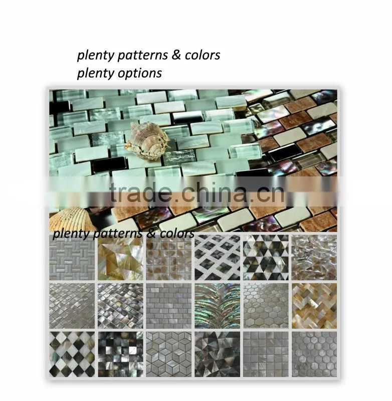 elegant silver blue shell mother of pearl Mosaic